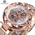 184 Forsining Fashion Ladies Watch Top Brand Diamond Female Automatic Mechanical Watches Waterproof Luminous Hands Clock